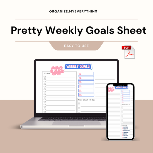 Pretty weekly goals sheet