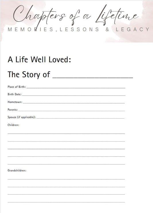 Chapters of a Lifetime
