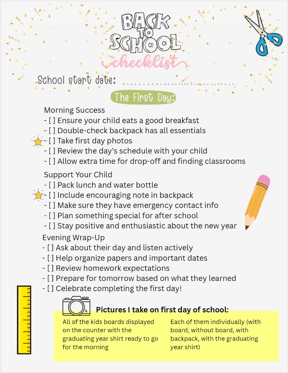 Back-to-school checklist