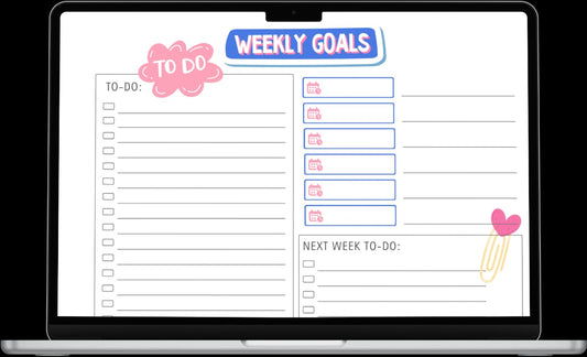 Pretty weekly goals sheet