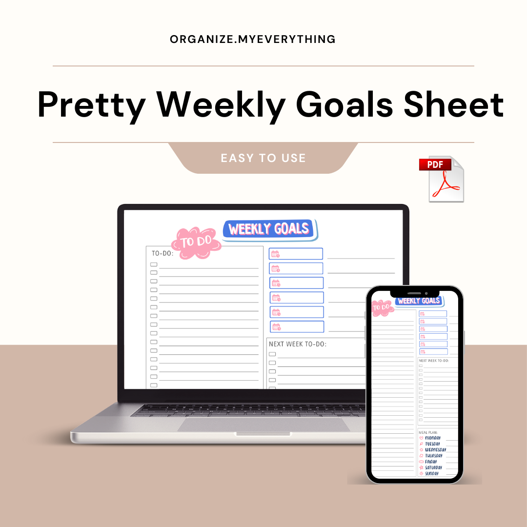 Pretty weekly goals sheet