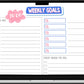 Pretty weekly goals sheet