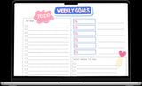 Pretty weekly goals sheet